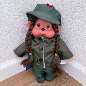 medium size Monchhichi soldier girl doll